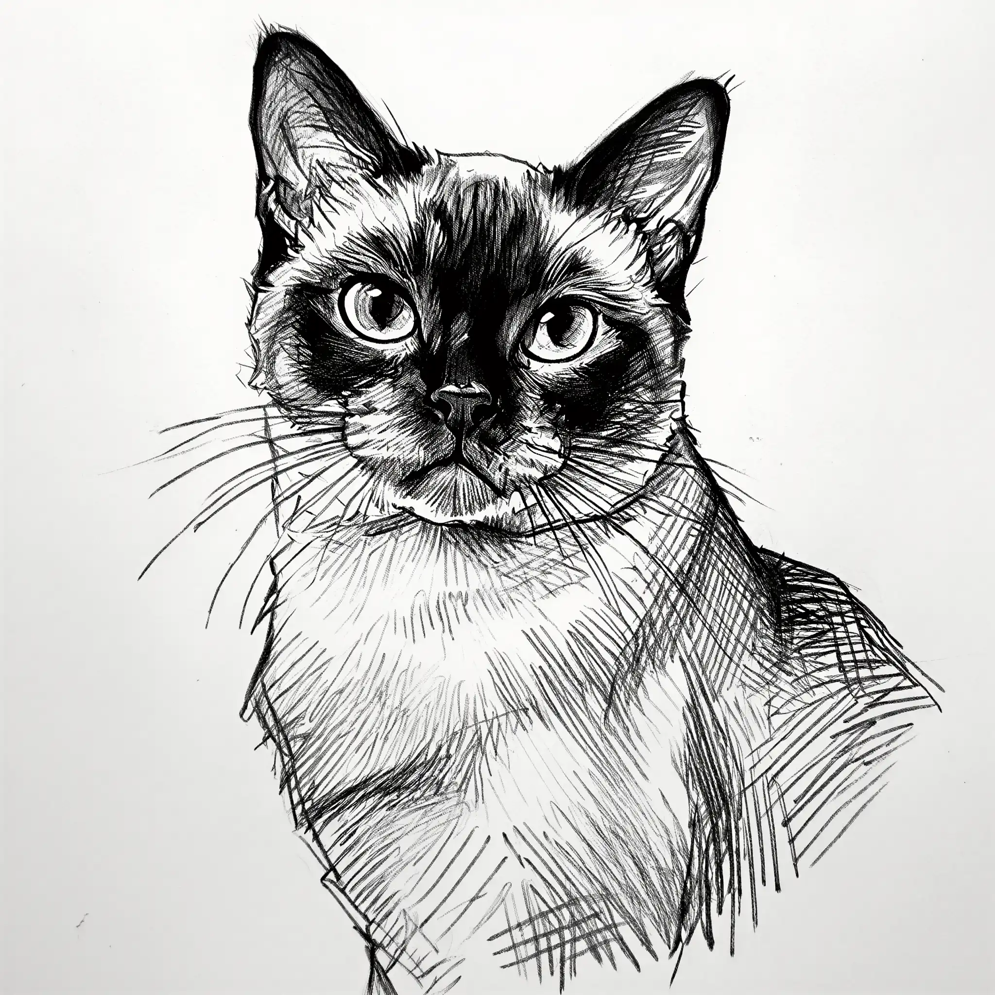 Custom pencil sketch portrait of a Burmese
