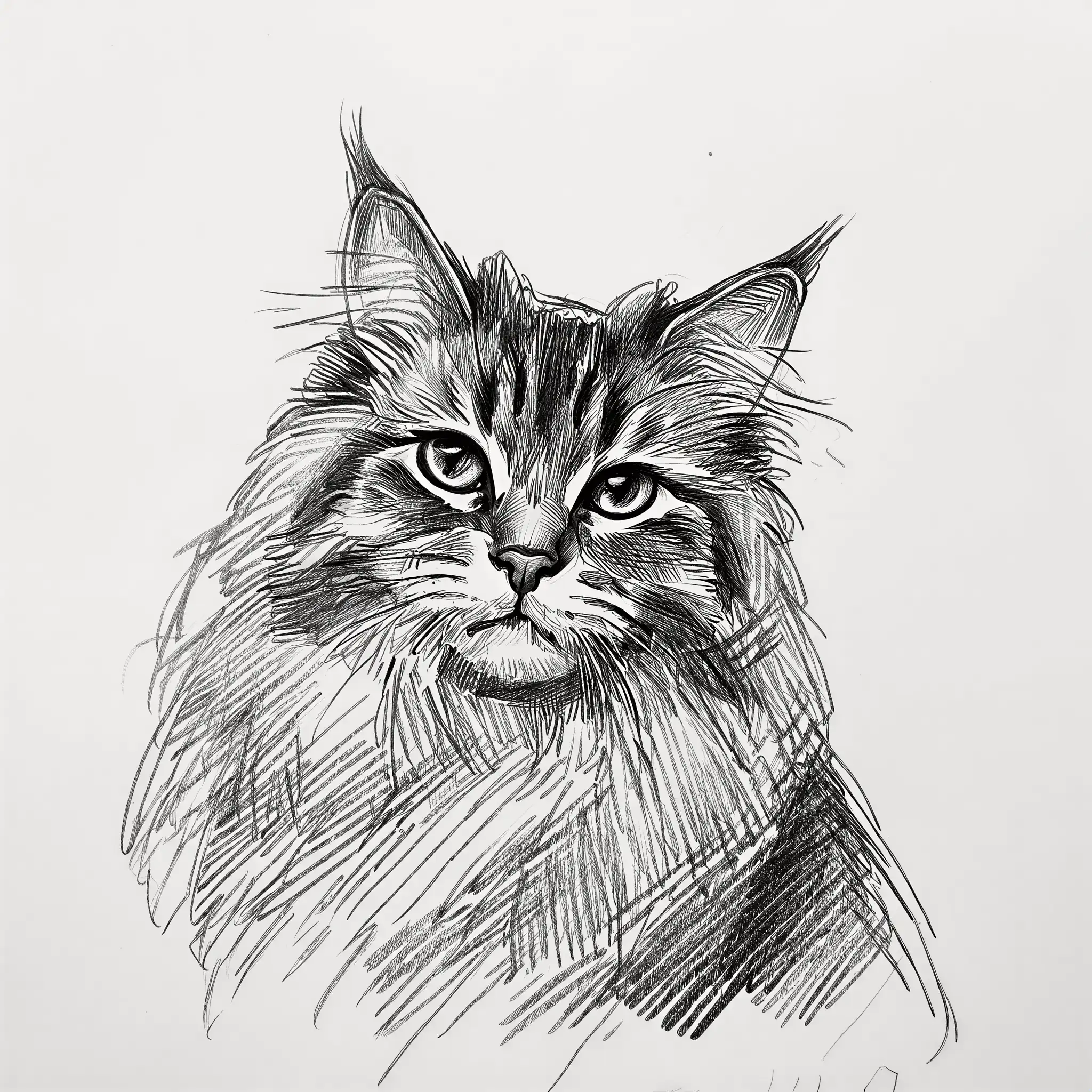 Custom pencil sketch portrait of a Himalayan
