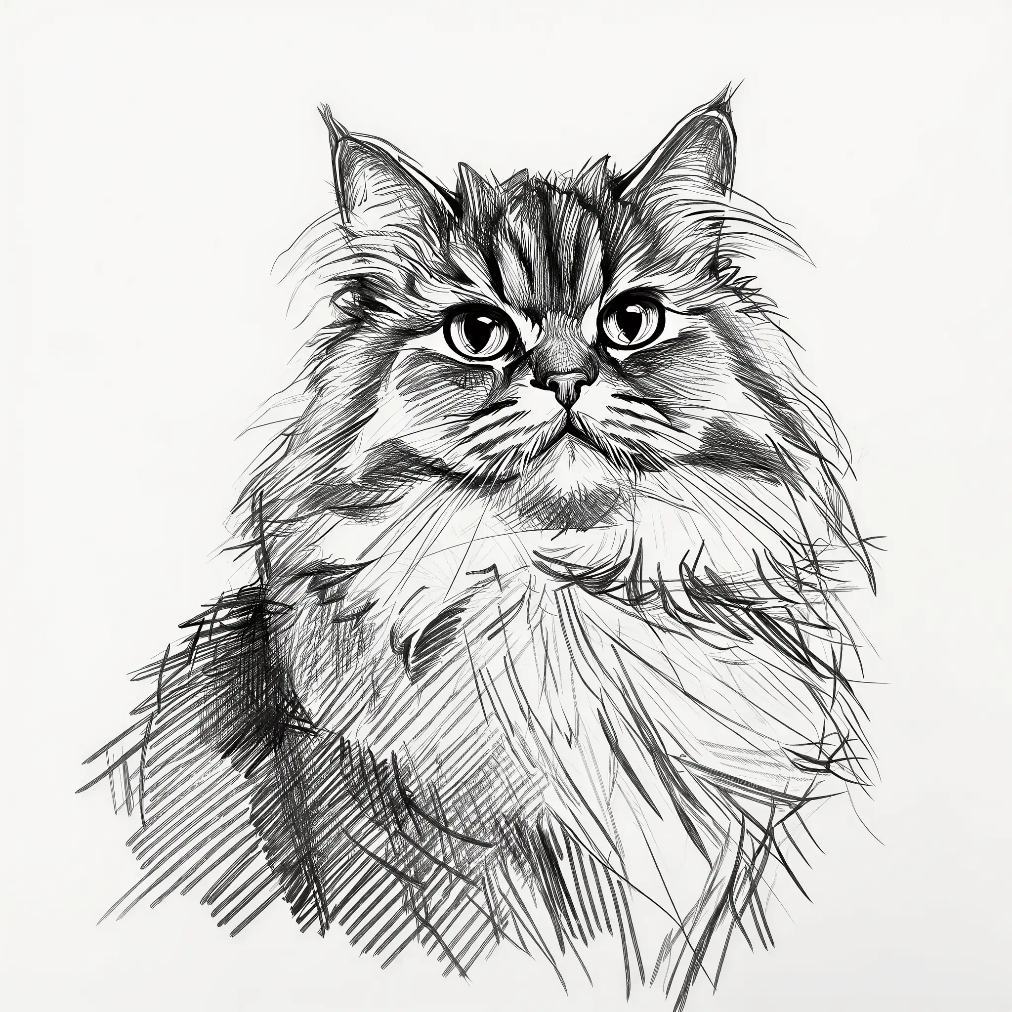 Custom pencil sketch portrait of a Persian