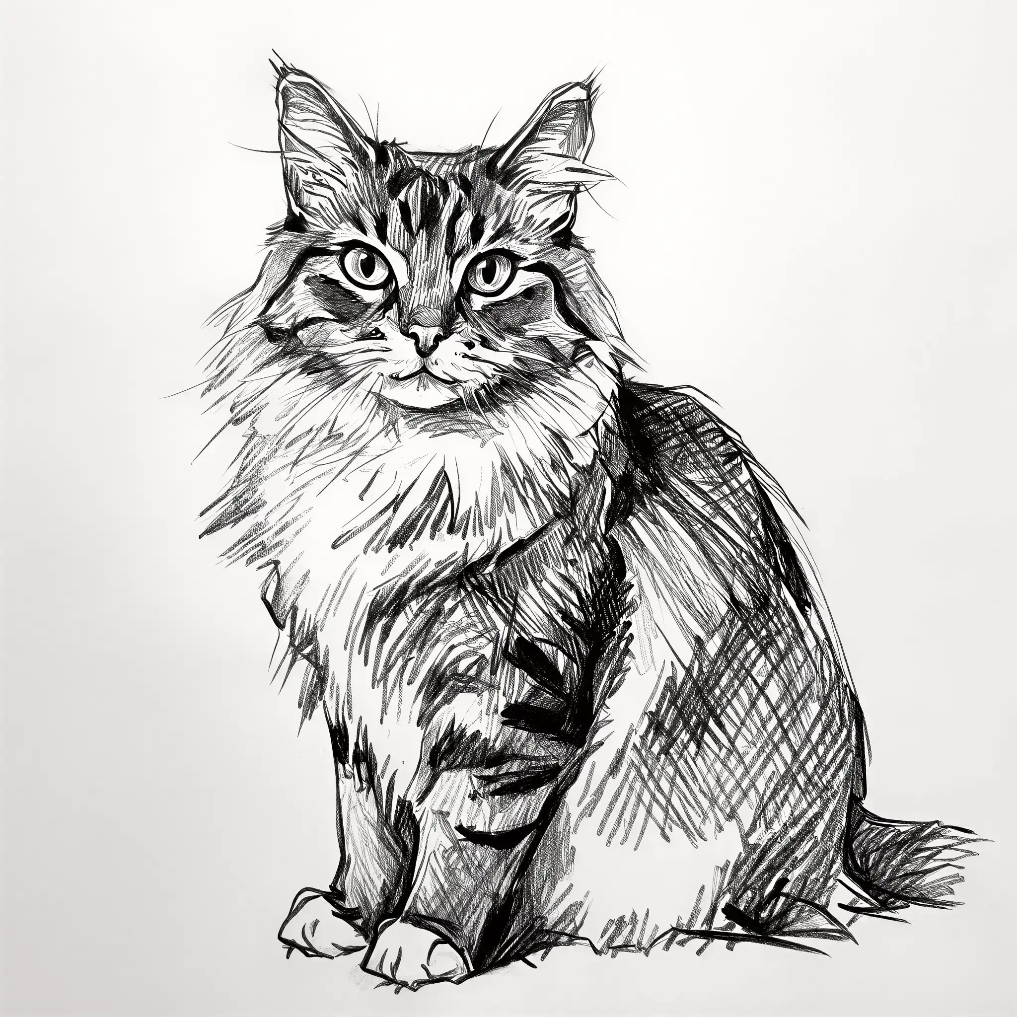 Custom pencil sketch portrait of a Siberian
