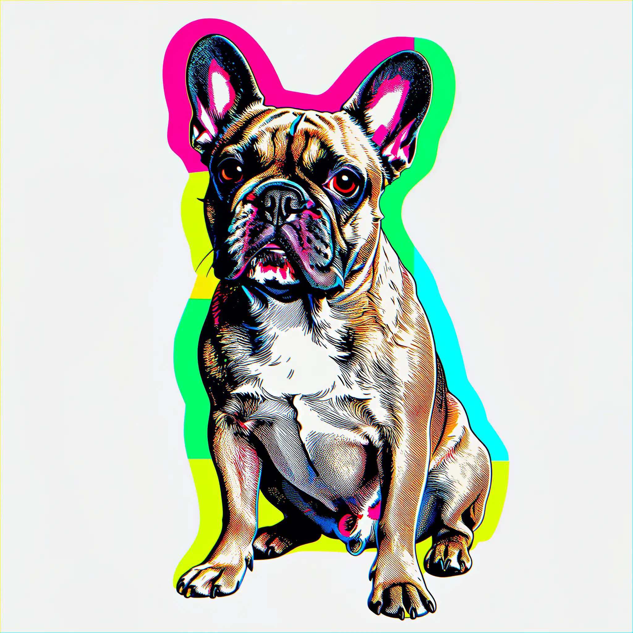 French bulldog pop art portrait