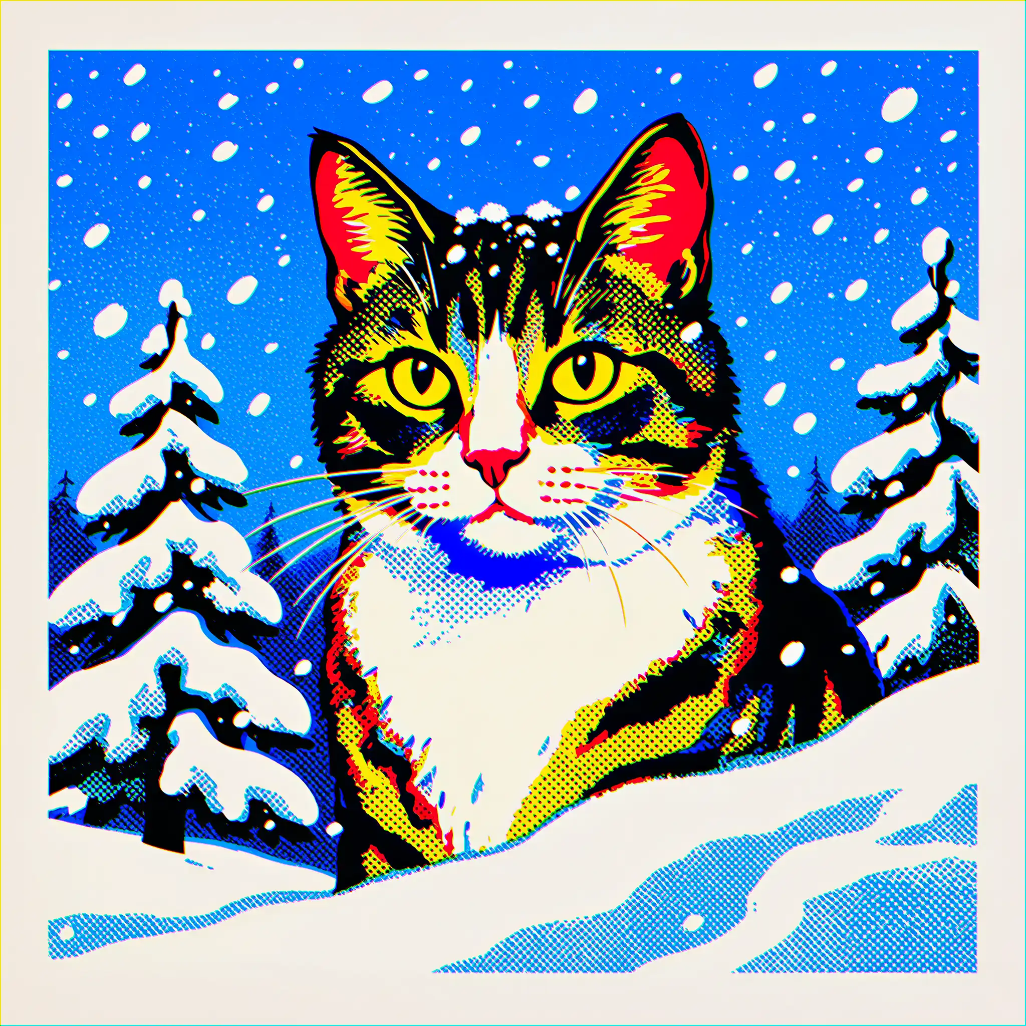 Custom pop art portrait of a Munchkin with bold, vibrant colors