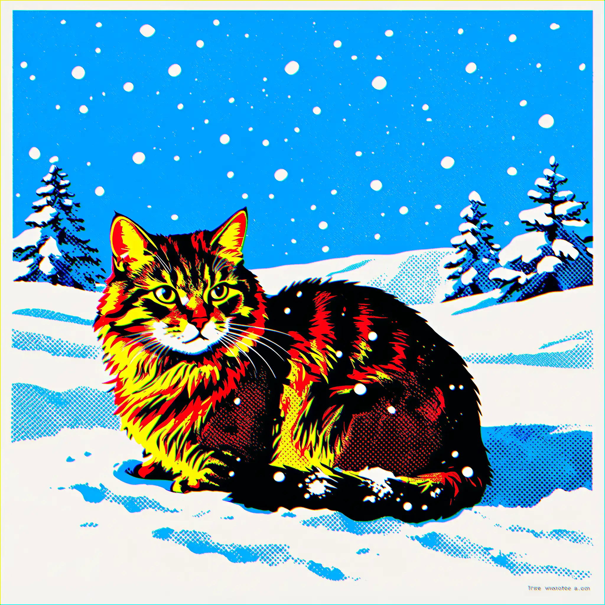 Custom pop art portrait of a Siberian with bold, vibrant colors