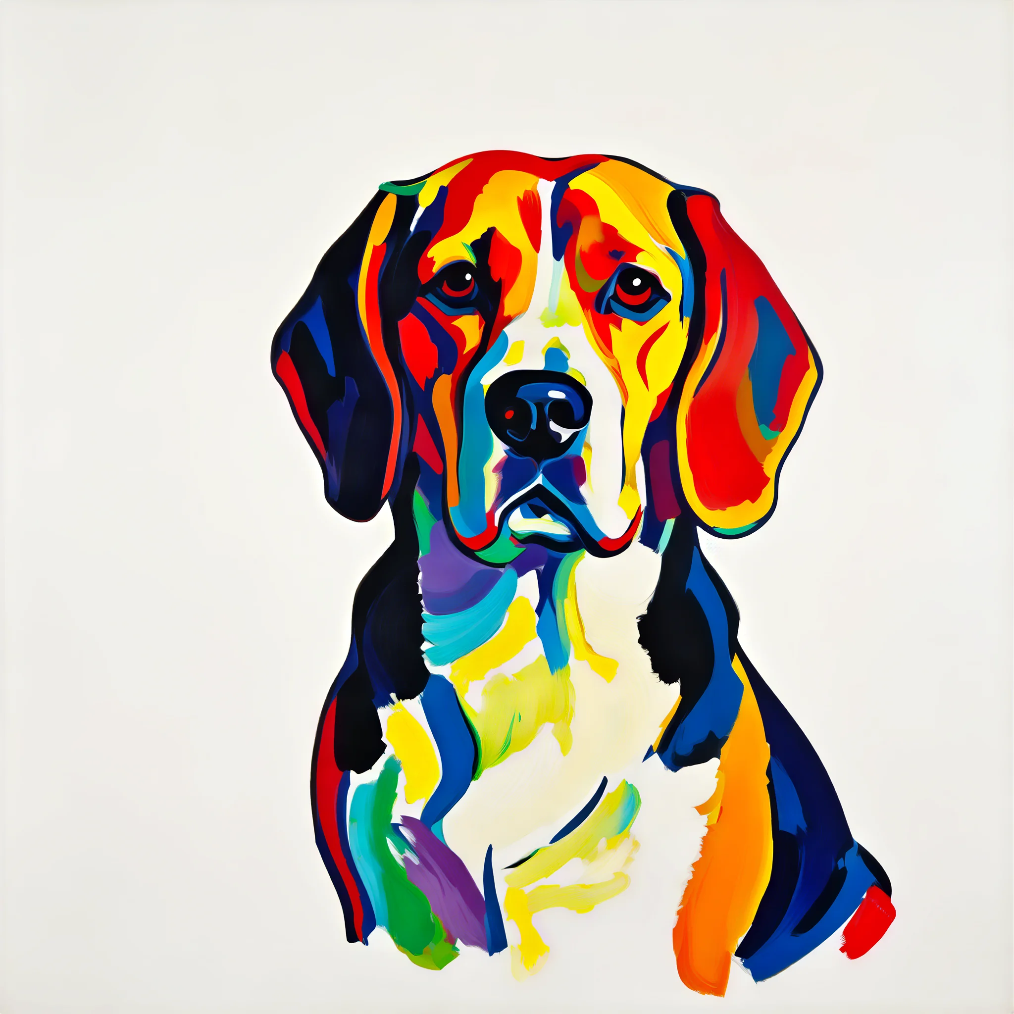 Custom surrealist portrait of a Beagle with imaginative, otherworldly styling