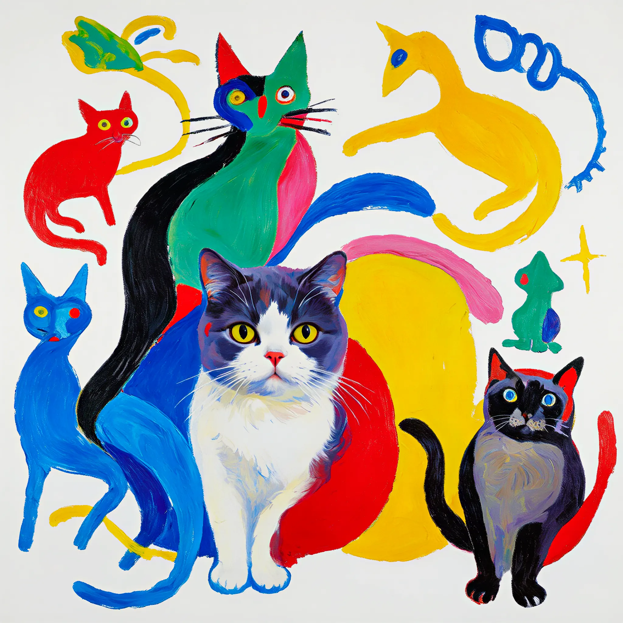 Custom surrealist portrait of a British Shorthair with dreamlike, imaginative detail