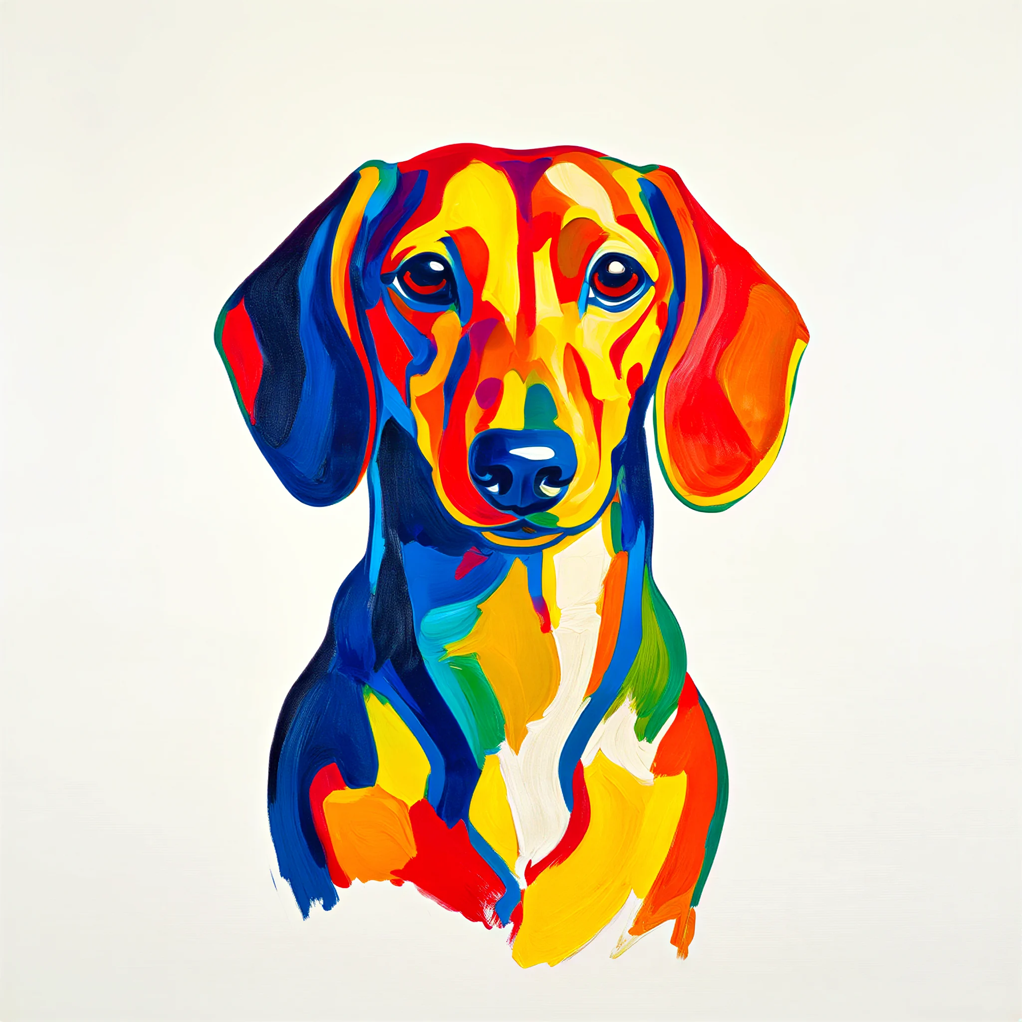Custom surrealist portrait of a Dachshund with whimsical, imaginative elements