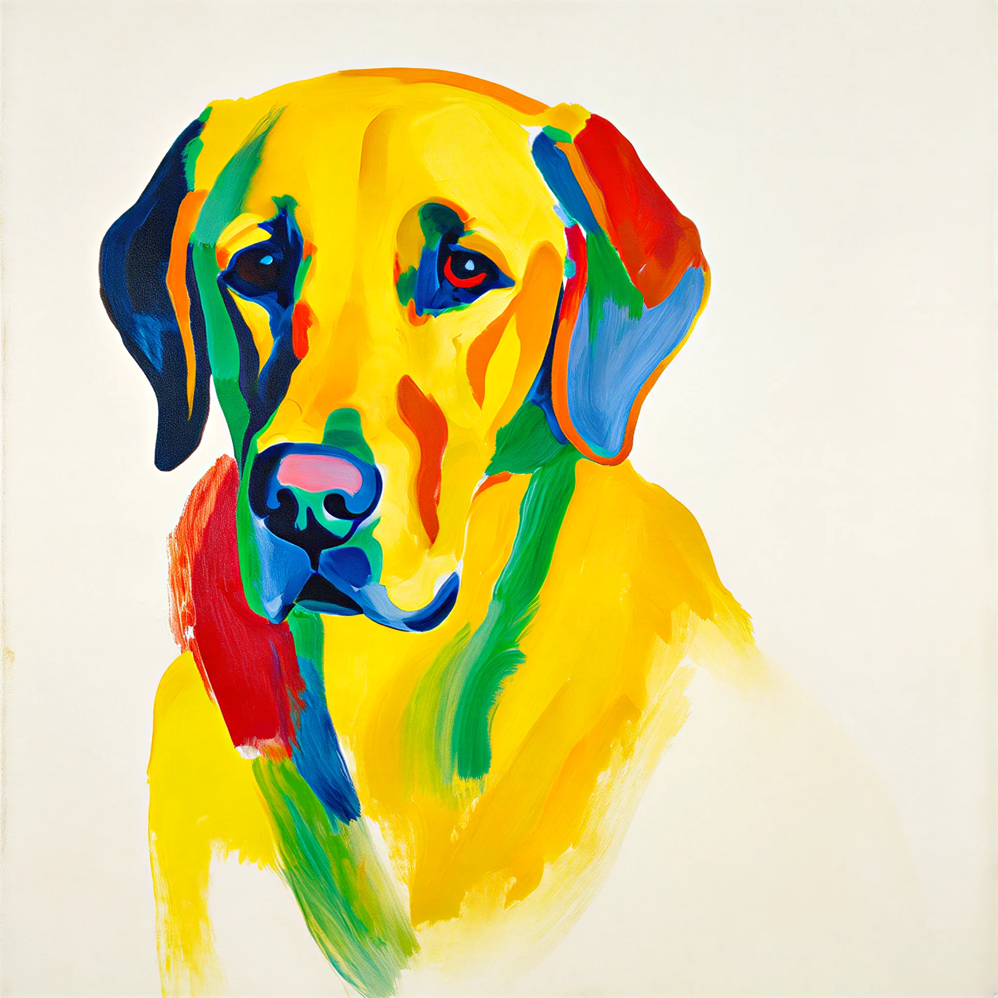 Custom surrealist portrait of a Labrador Retriever with imaginative dream composition