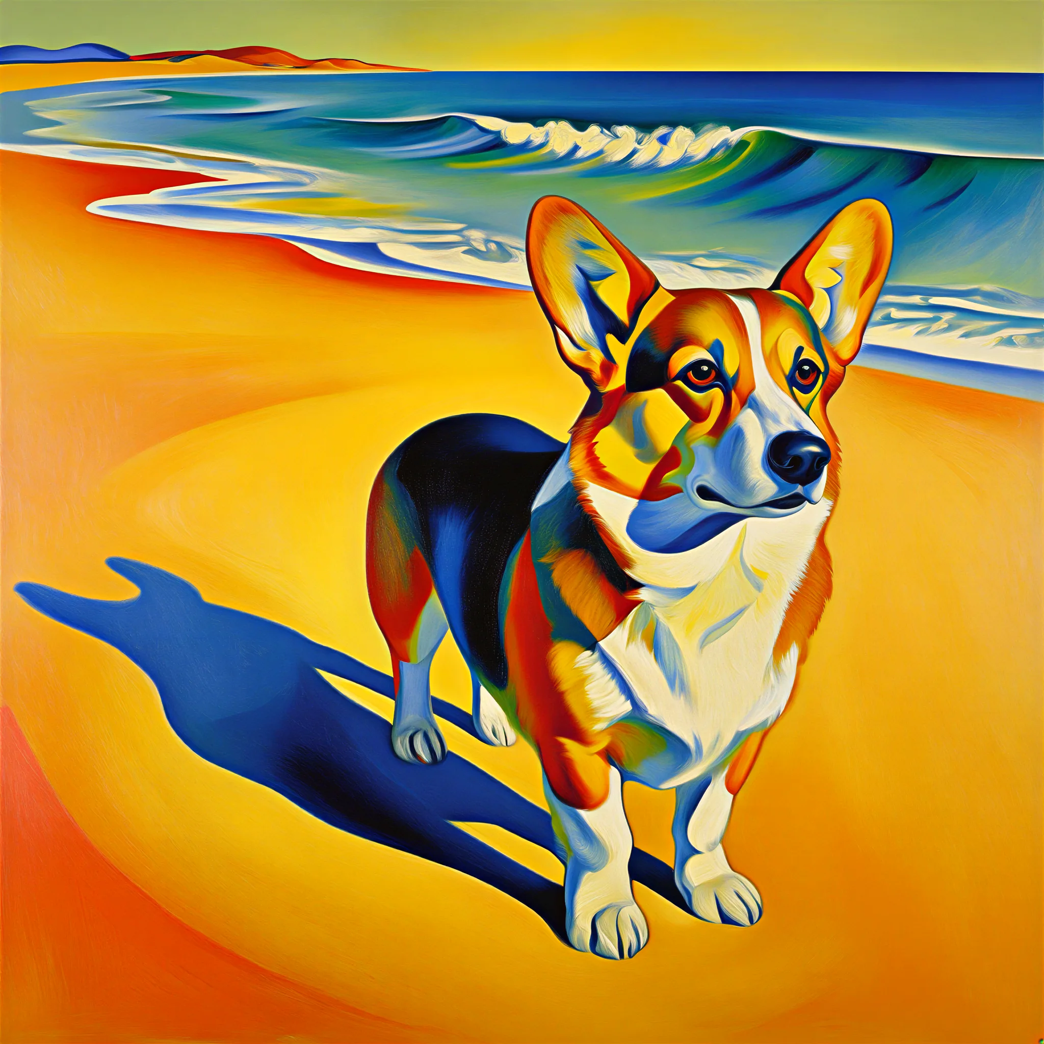 Corgi surrealist portrait